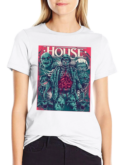 Camiseta Negra HOUSE Horror Clásico