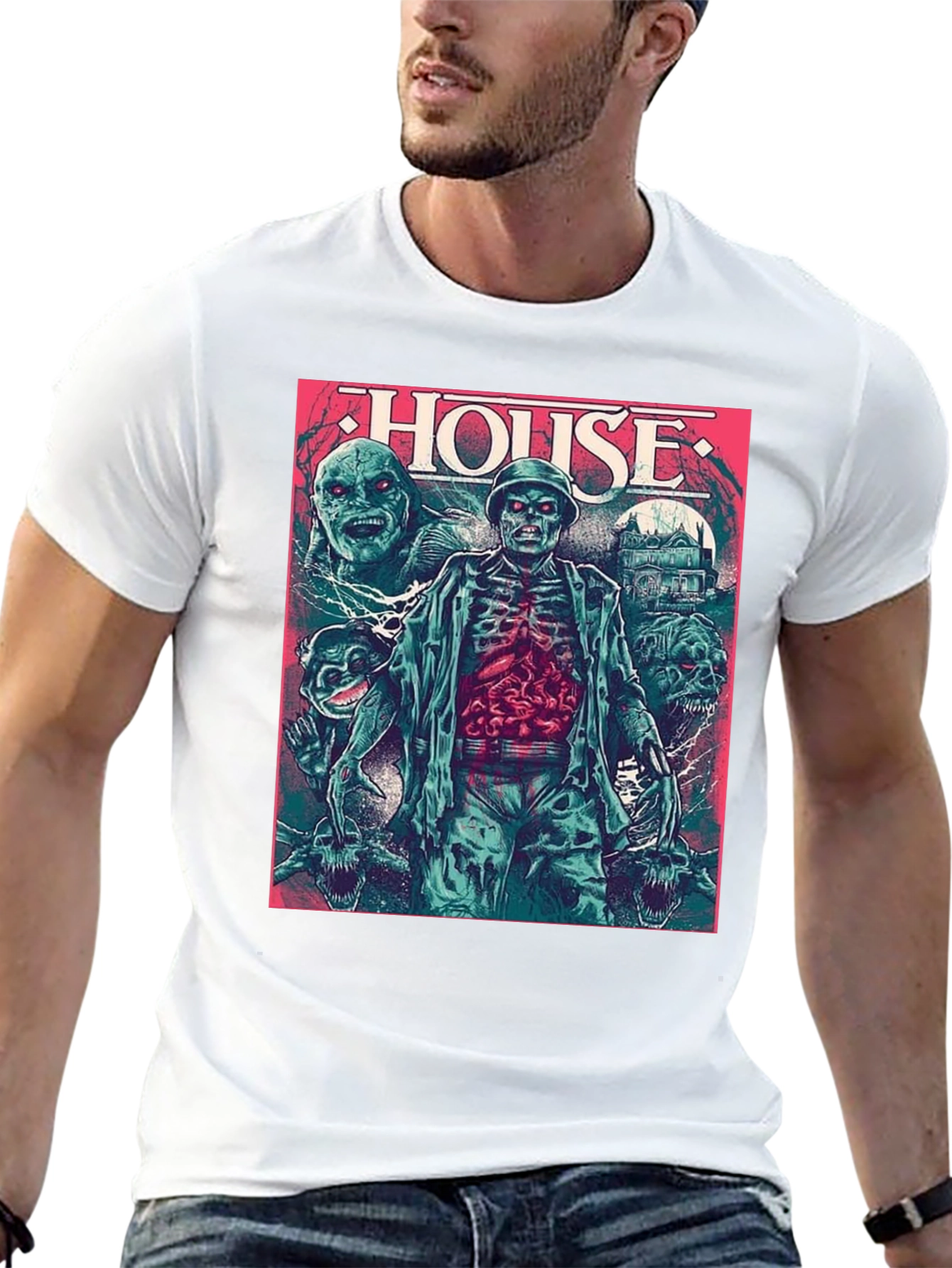 Camiseta Negra HOUSE Horror Clásico
