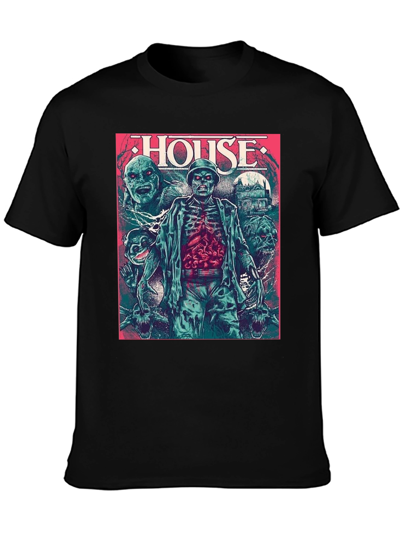 Camiseta Negra HOUSE Horror Clásico