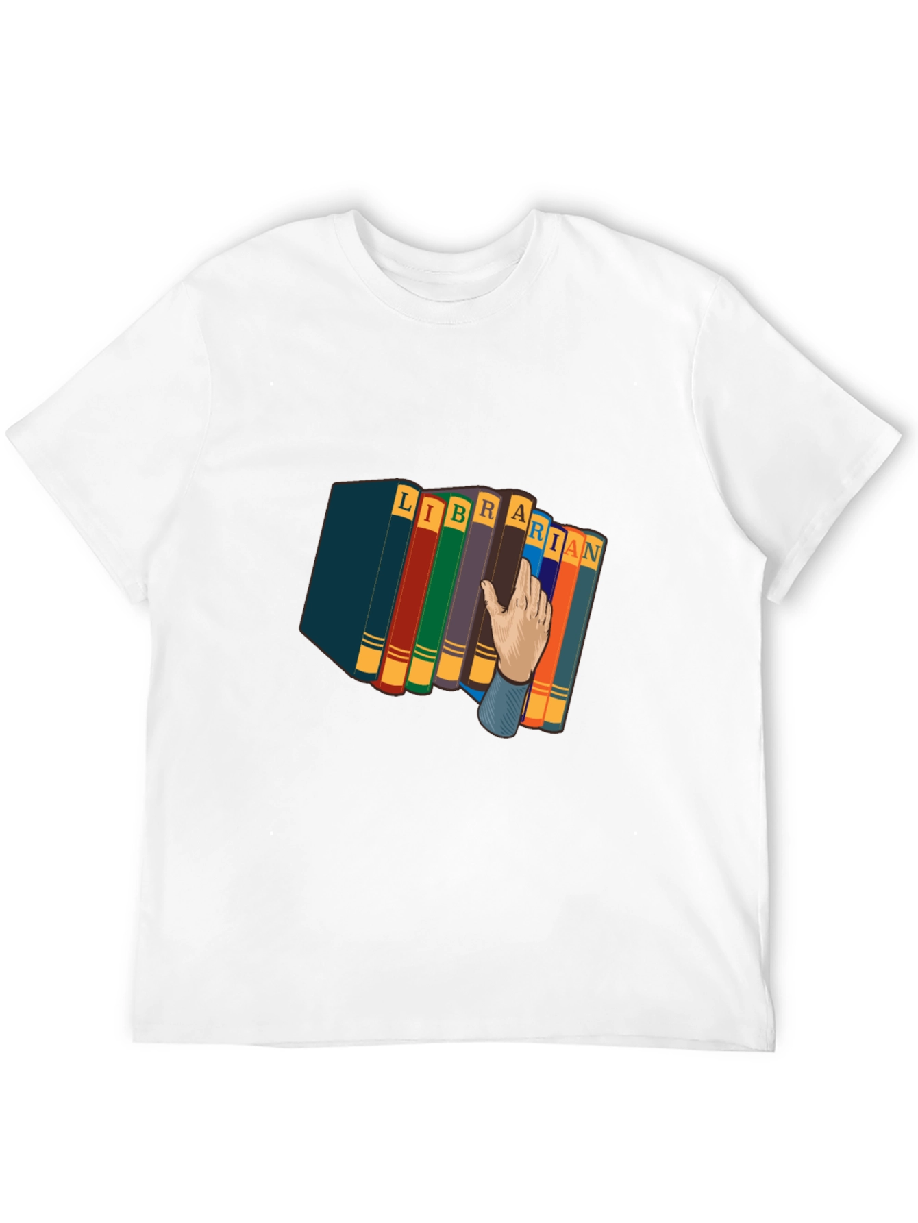Camiseta Negra Estampado Librero Divertido