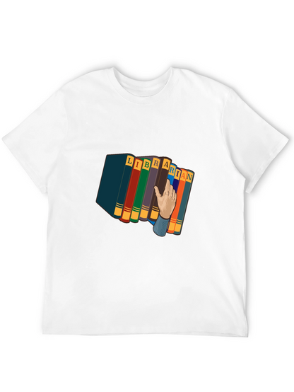 Camiseta Negra Estampado Librero Divertido