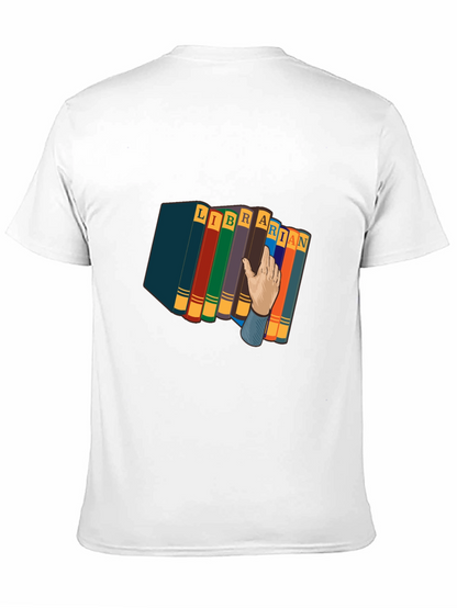 Camiseta Negra Estampado Librero Divertido