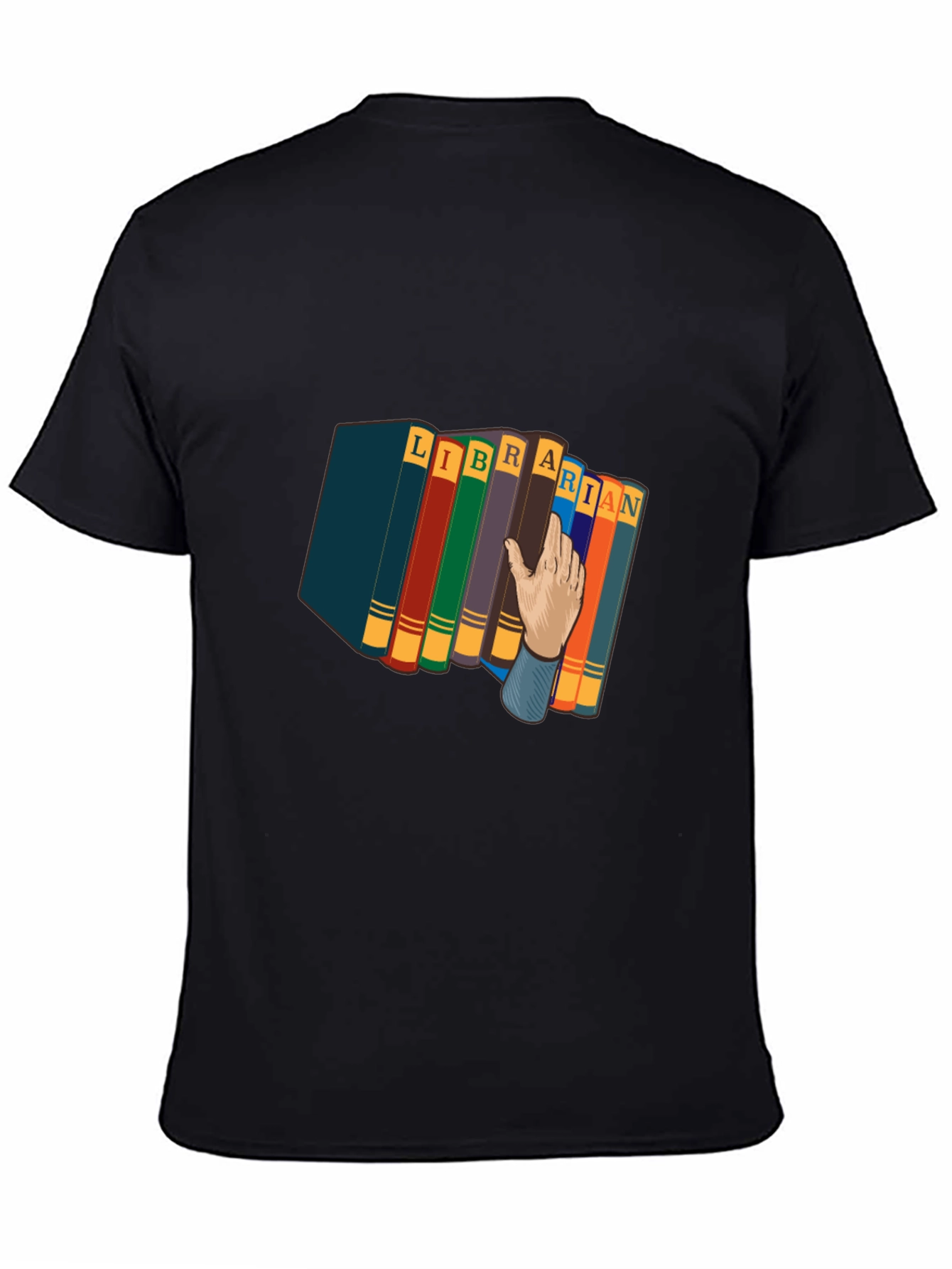 Camiseta Negra Estampado Librero Divertido