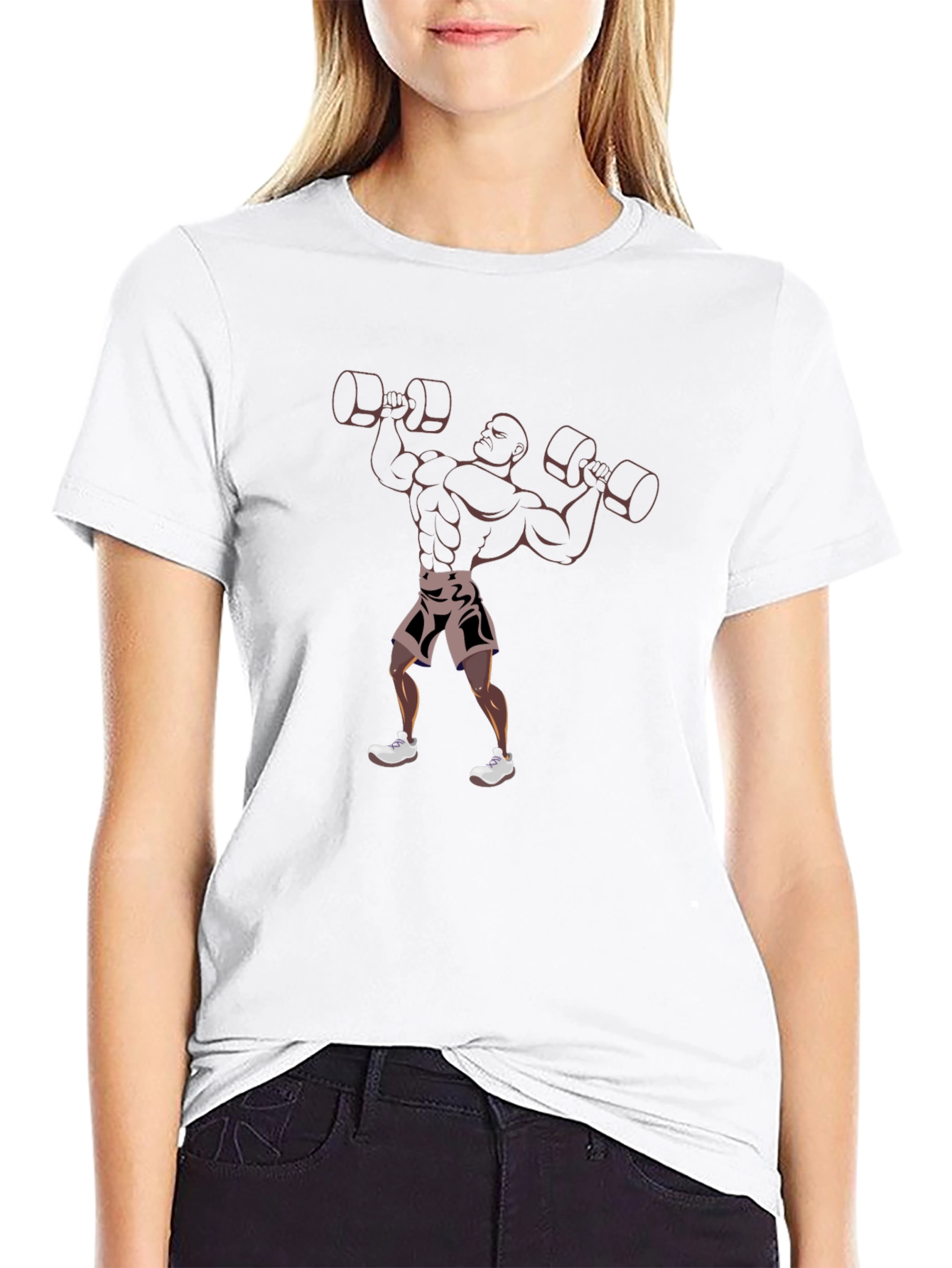 Camiseta Negra Estampado Hombre Fuerte