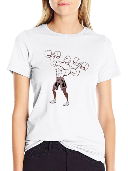 Camiseta Negra Estampado Hombre Fuerte