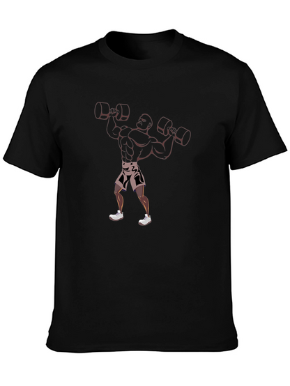 Camiseta Negra Estampado Hombre Fuerte