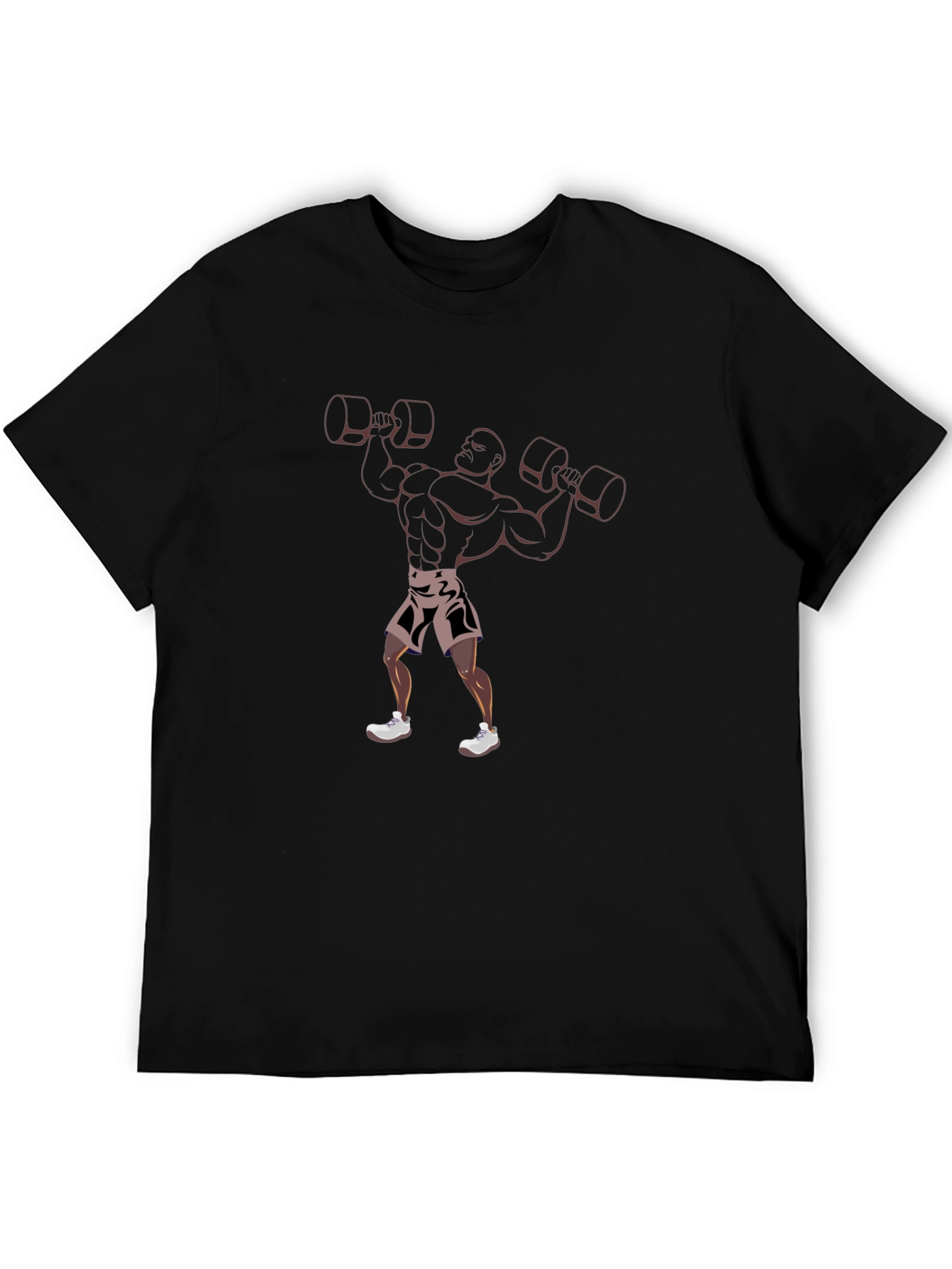 Camiseta Negra Estampado Hombre Fuerte