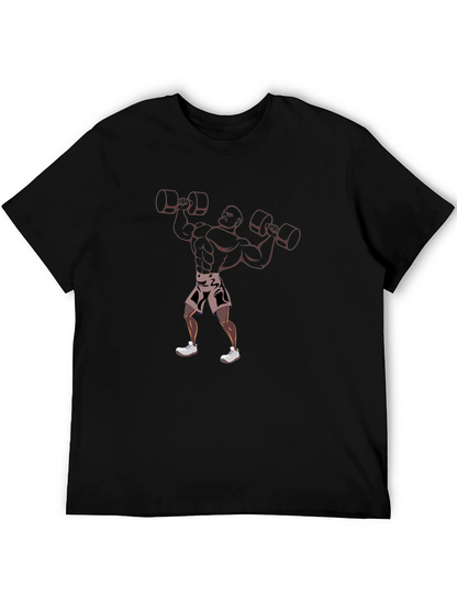 Camiseta Negra Estampado Hombre Fuerte