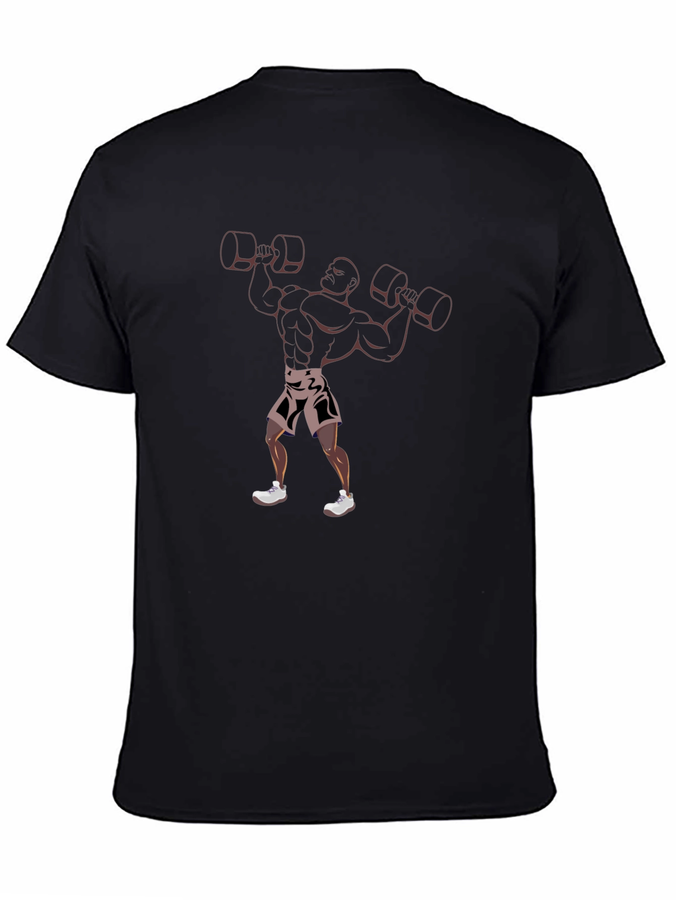 Camiseta Negra Estampado Hombre Fuerte