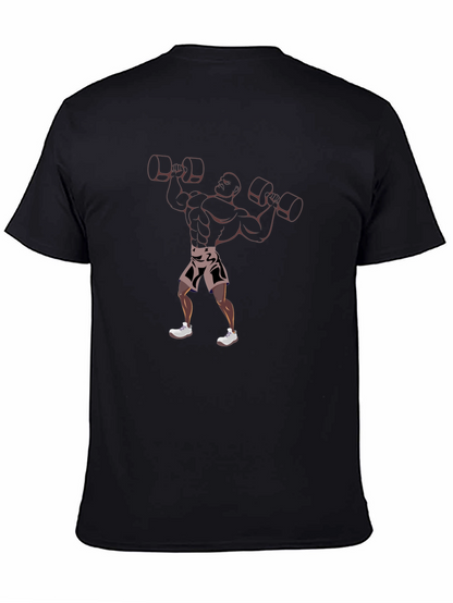 Camiseta Negra Estampado Hombre Fuerte