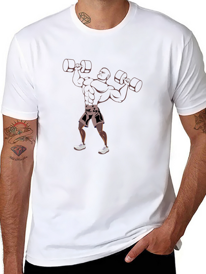 Camiseta Negra Estampado Hombre Fuerte
