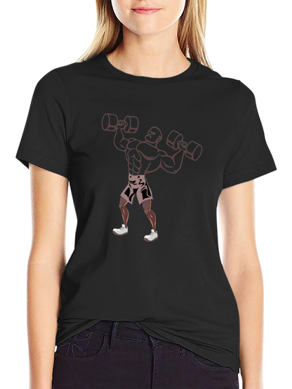 Camiseta Negra Estampado Hombre Fuerte
