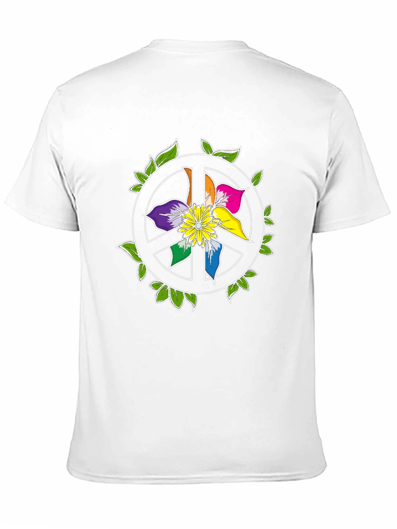 Camiseta Negra Peace & Flower Power