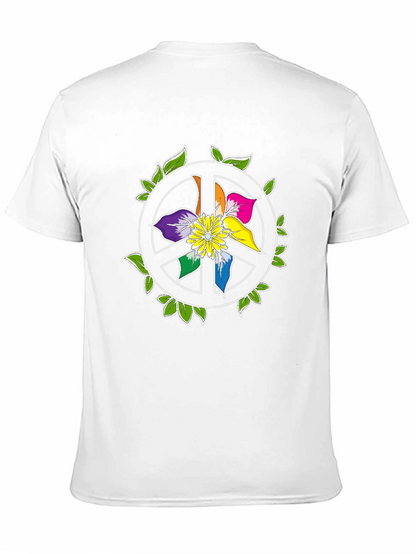 Camiseta Negra Peace & Flower Power