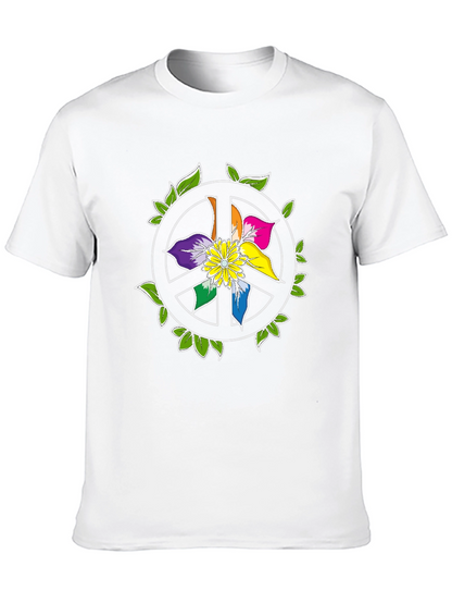Camiseta Negra Peace & Flower Power