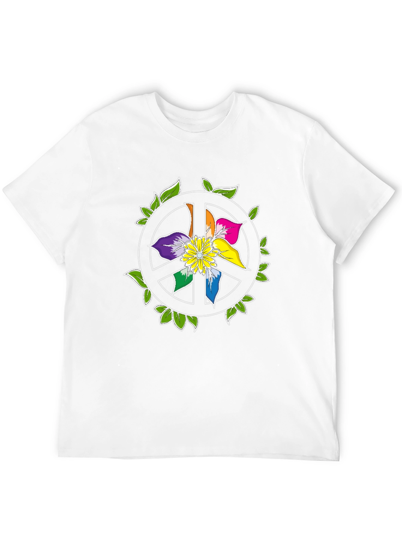Camiseta Negra Peace & Flower Power