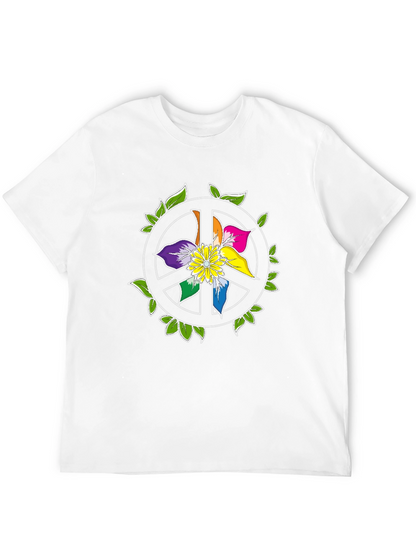Camiseta Negra Peace & Flower Power