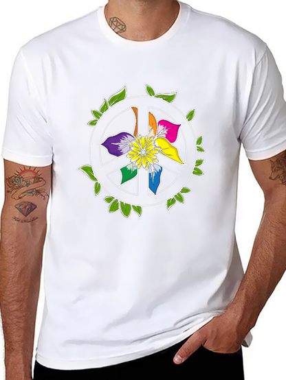 Camiseta Negra Peace & Flower Power