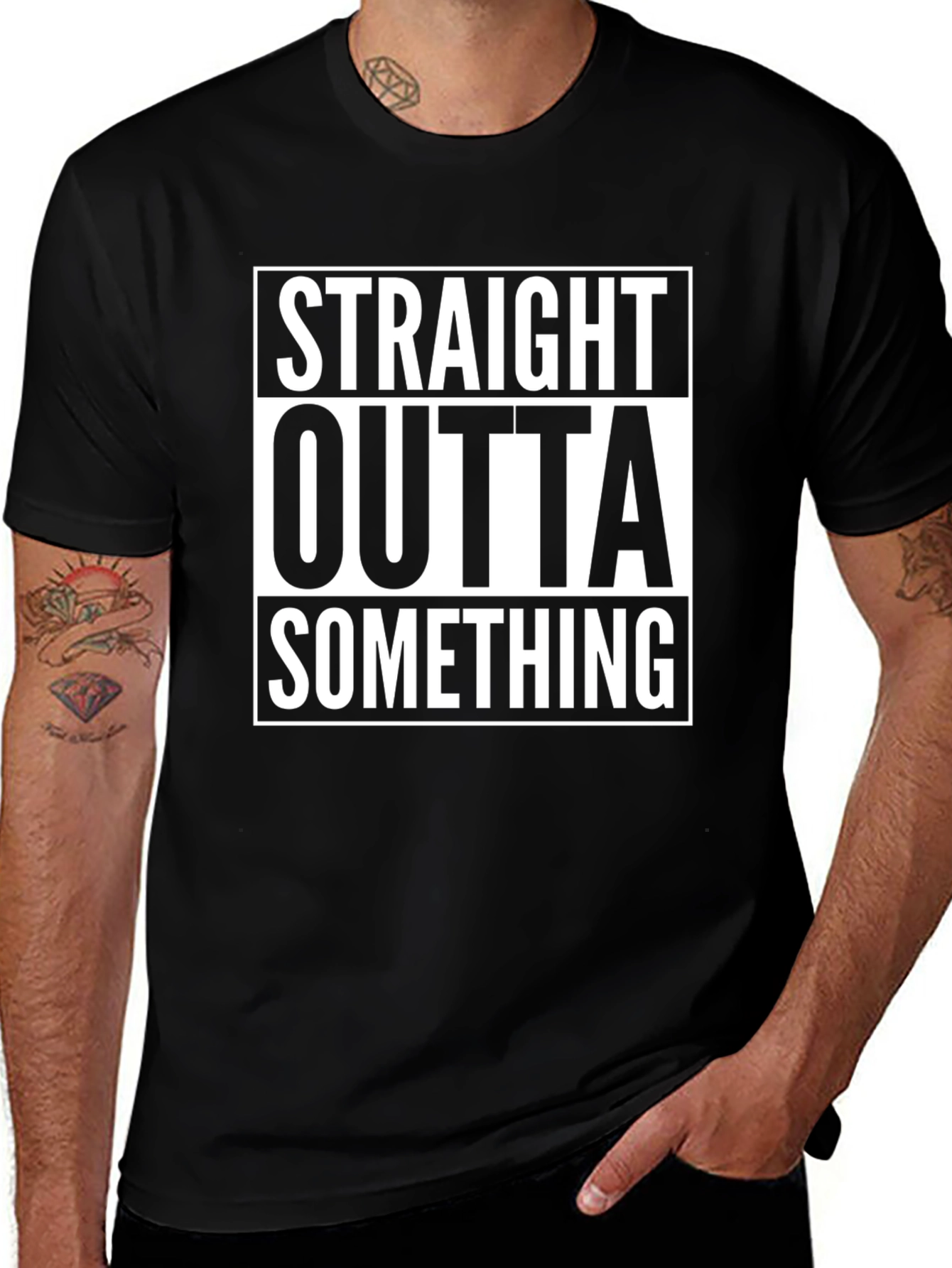 Camiseta Negra Straight Outta Something