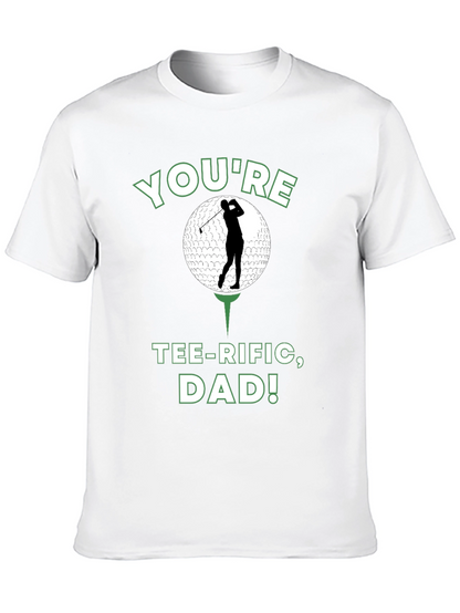Camiseta Negra Divertida para Papá Golfista - ¡Tee-riffic!