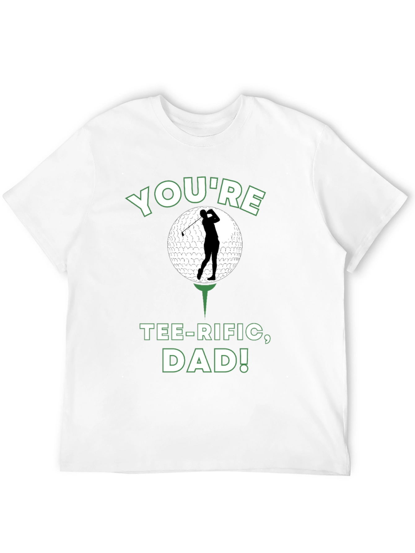 Camiseta Negra Divertida para Papá Golfista - ¡Tee-riffic!