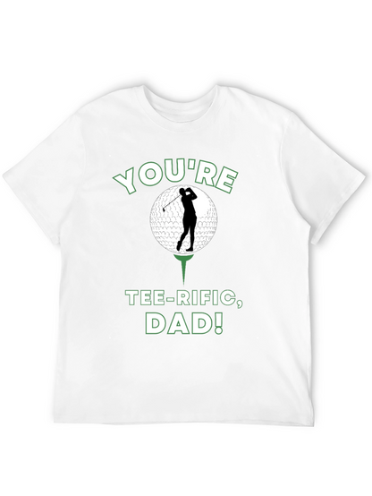 Camiseta Negra Divertida para Papá Golfista - ¡Tee-riffic!