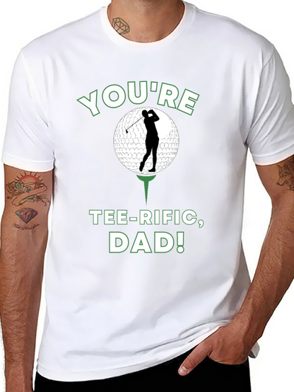 Camiseta Negra Divertida para Papá Golfista - ¡Tee-riffic!
