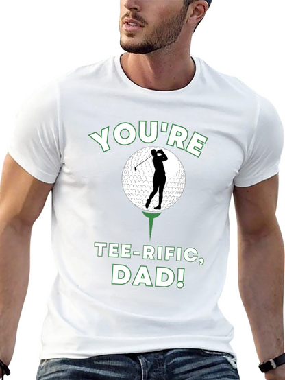 Camiseta Negra Divertida para Papá Golfista - ¡Tee-riffic!