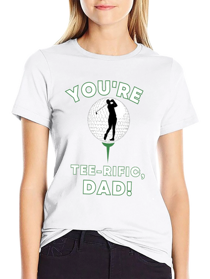 Camiseta Negra Divertida para Papá Golfista - ¡Tee-riffic!