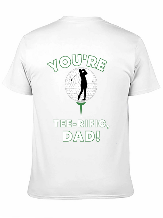 Camiseta Negra Divertida para Papá Golfista - ¡Tee-riffic!
