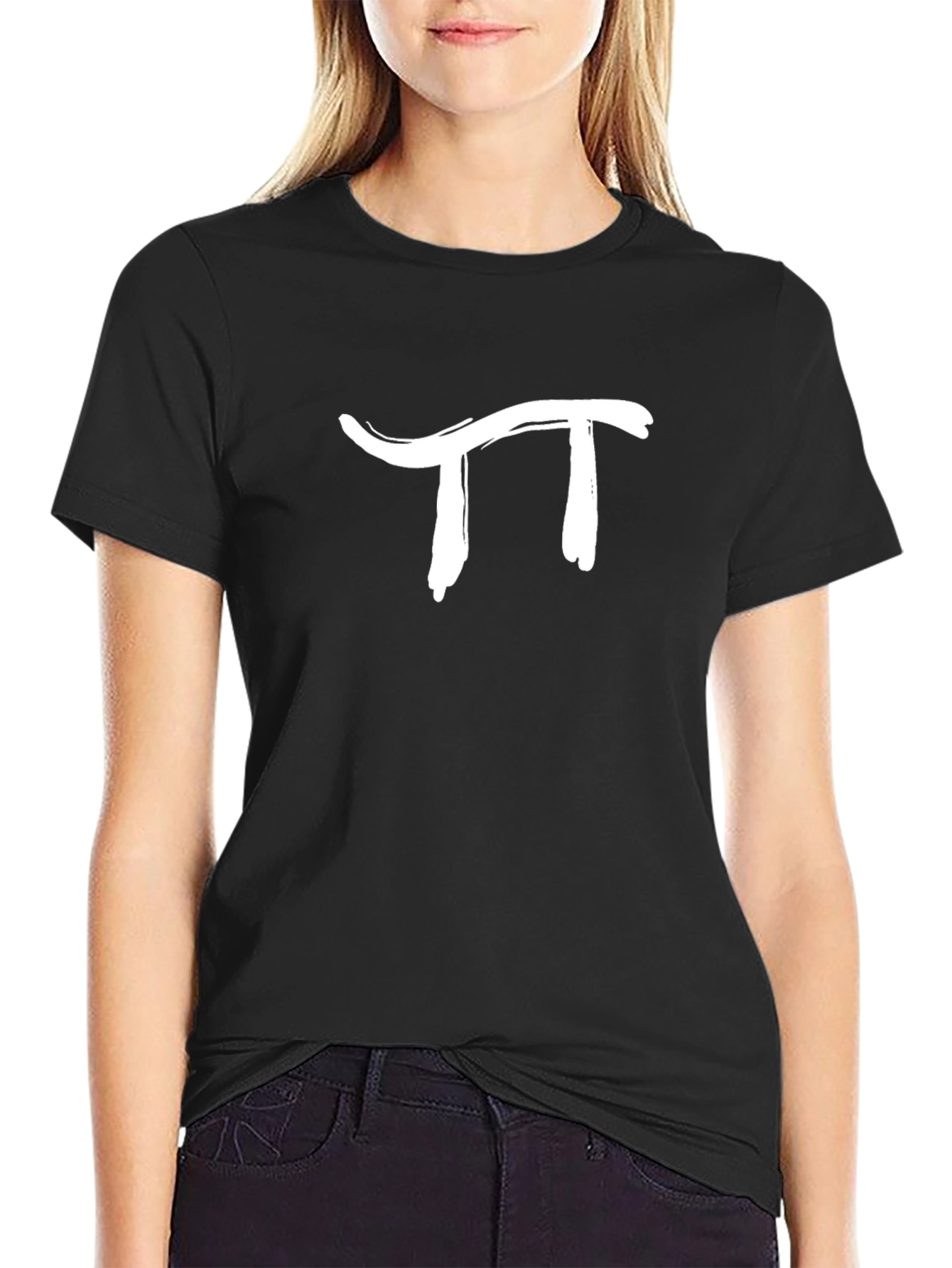 Camiseta Negra con Símbolo Matemático Pi