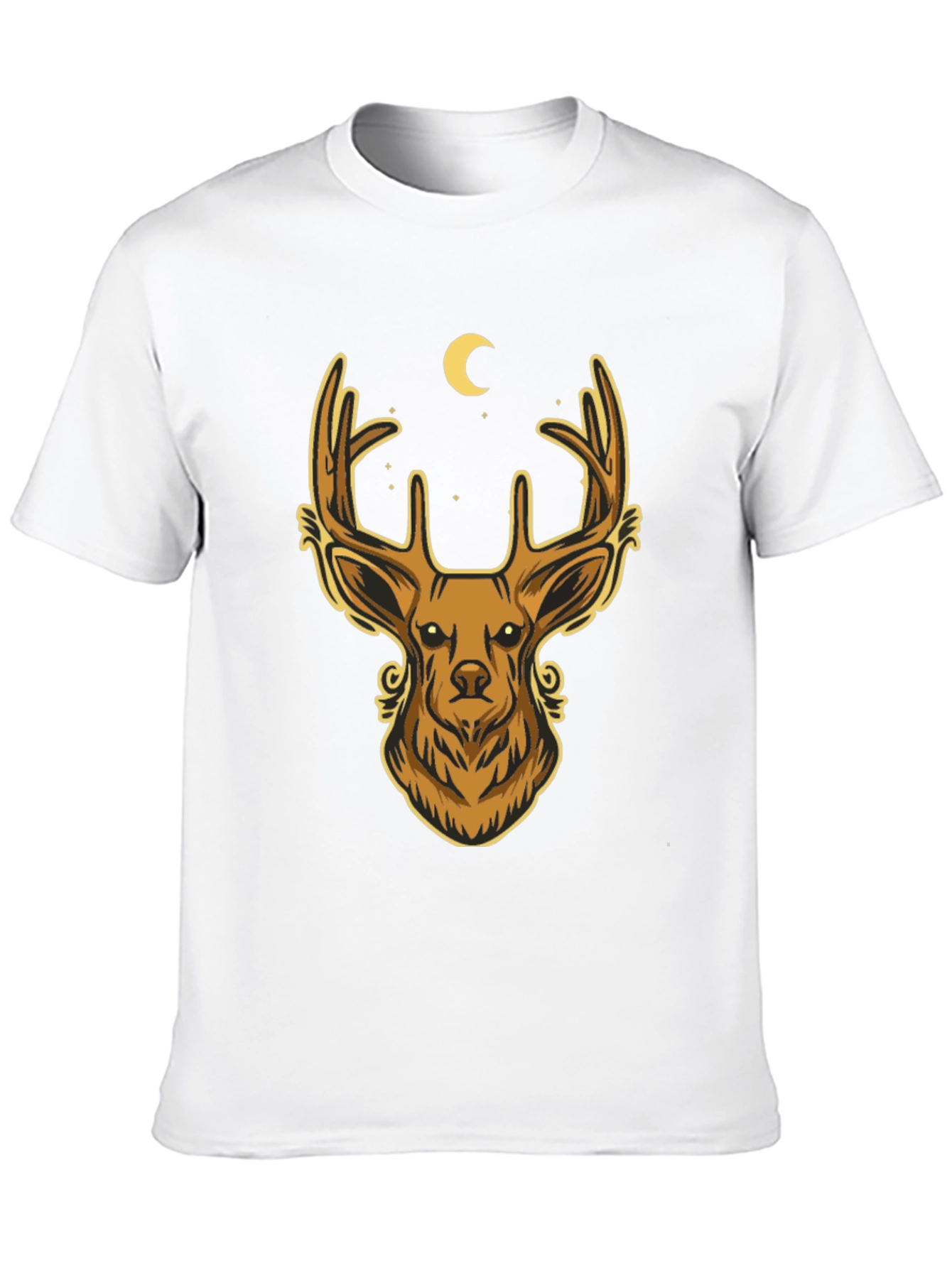 Camiseta Negra con Diseño de Ciervo Místico