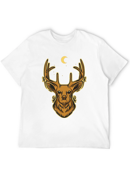 Camiseta Negra con Diseño de Ciervo Místico