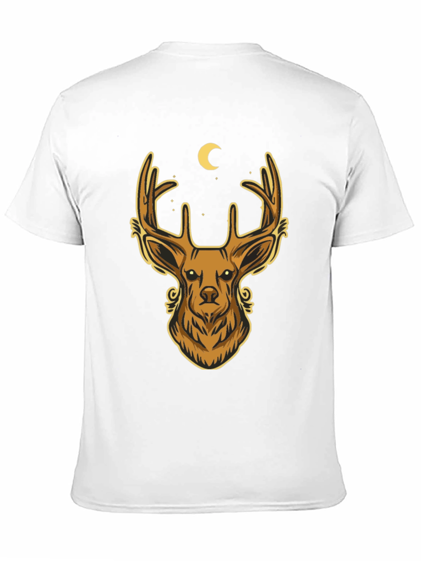 Camiseta Negra con Diseño de Ciervo Místico