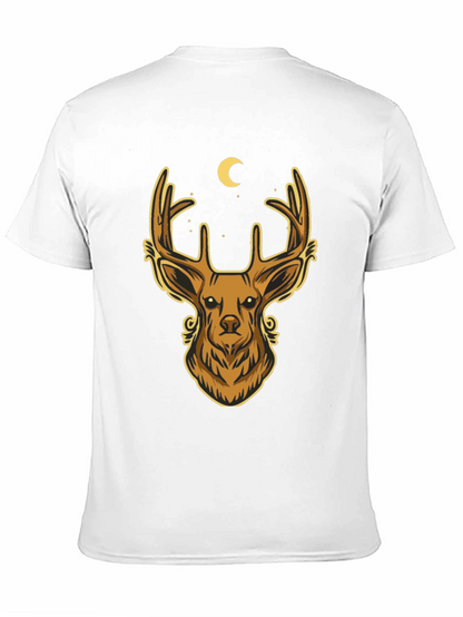 Camiseta Negra con Diseño de Ciervo Místico
