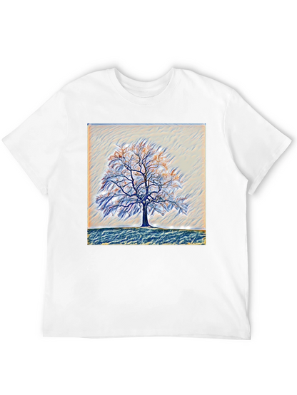 Camiseta Negra con Diseño de Árbol Abstracto