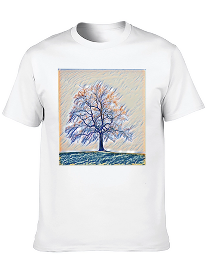 Camiseta Negra con Diseño de Árbol Abstracto