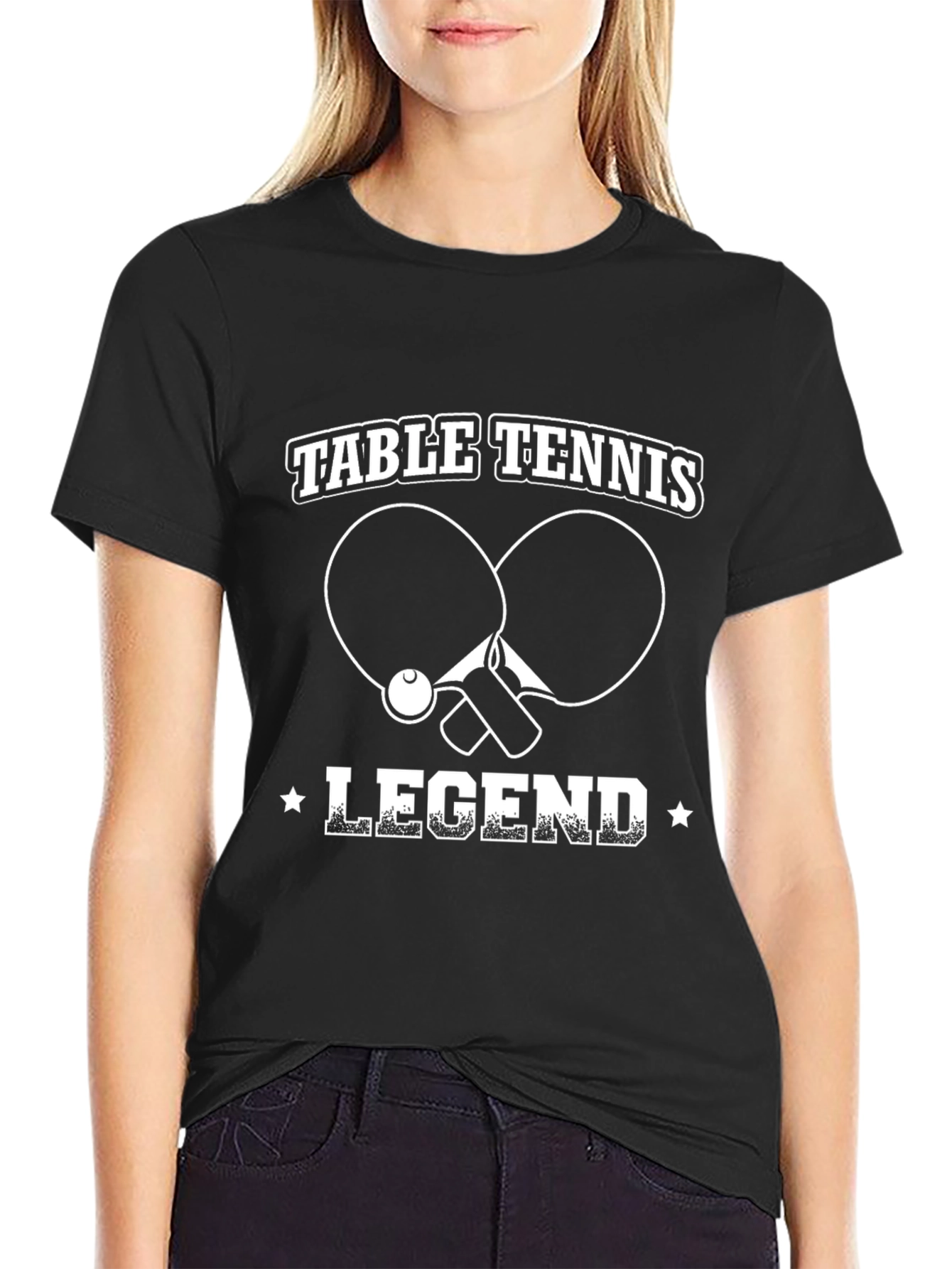 Camiseta Negra Leyenda Tenis de Mesa