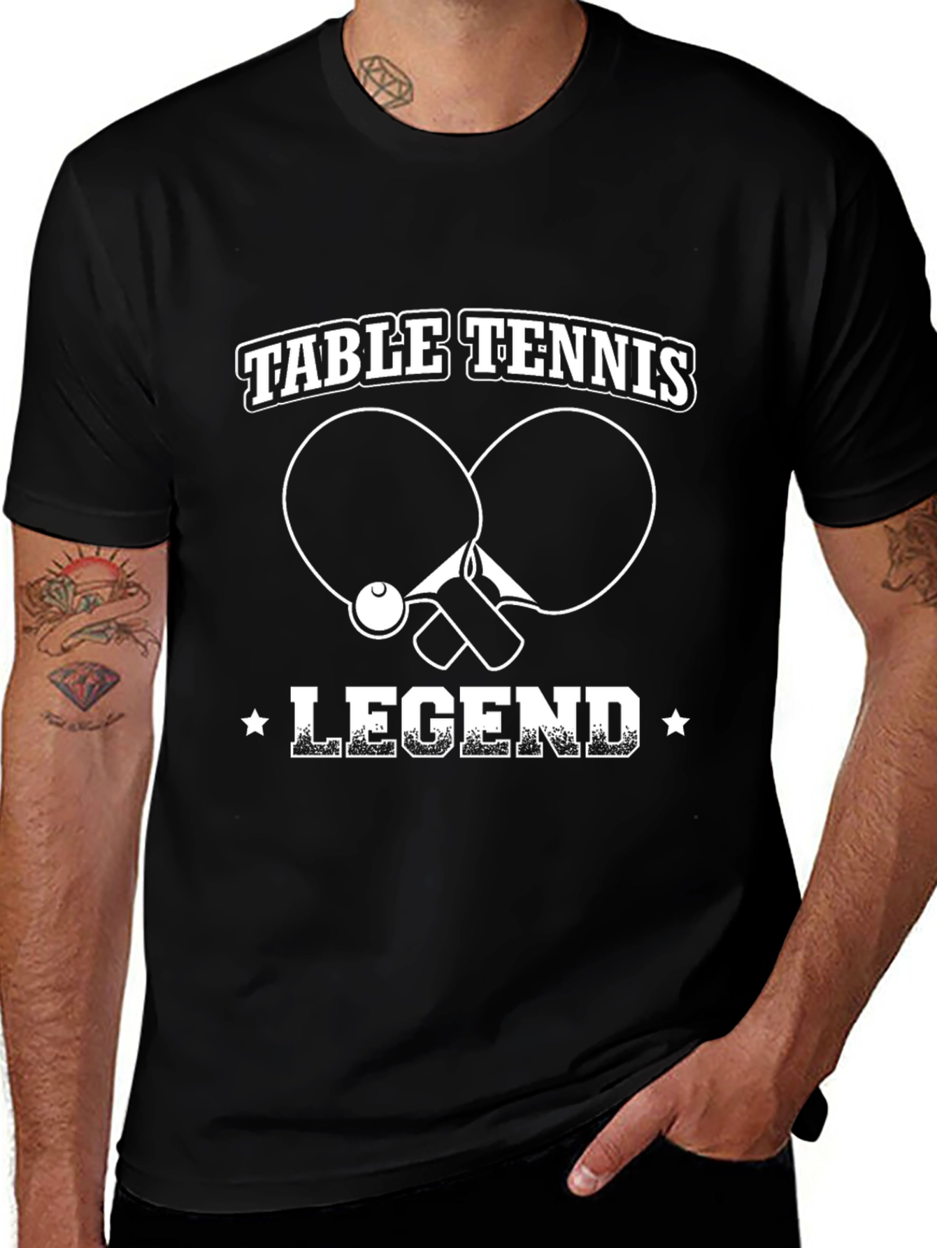 Camiseta Negra Leyenda Tenis de Mesa
