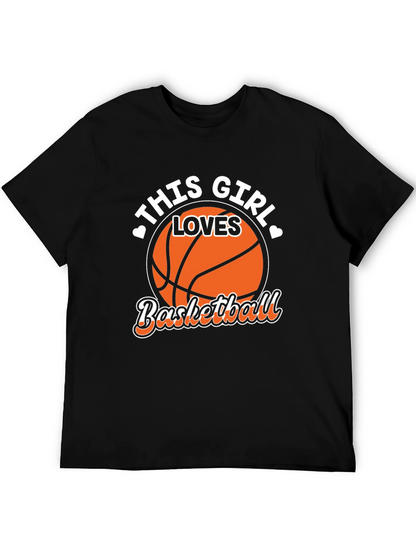 Camiseta Negra This Girl Loves Basketball