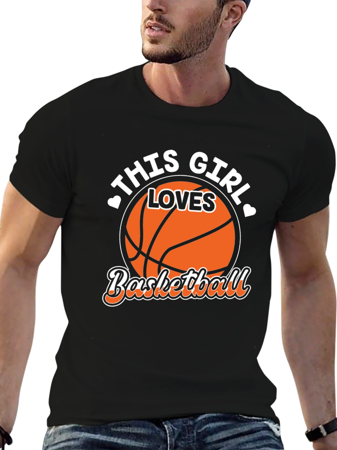 Camiseta Negra This Girl Loves Basketball