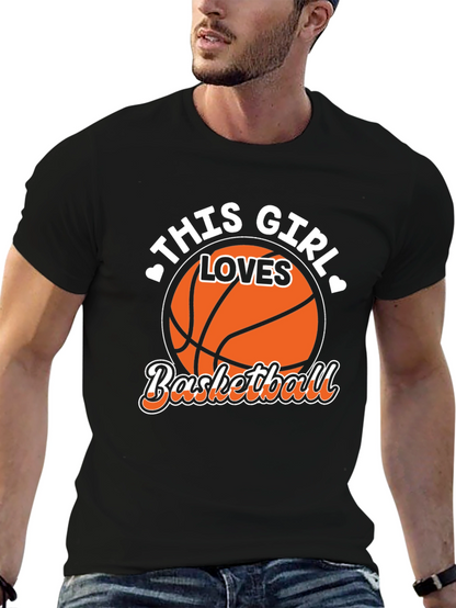 Camiseta Negra This Girl Loves Basketball