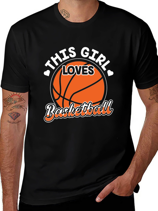 Camiseta Negra This Girl Loves Basketball