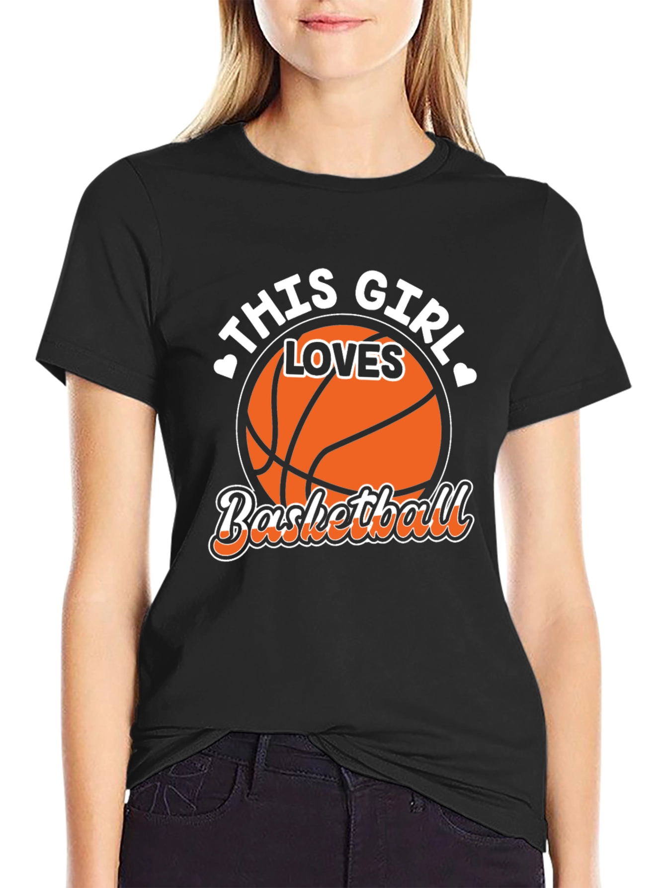 Camiseta Negra This Girl Loves Basketball