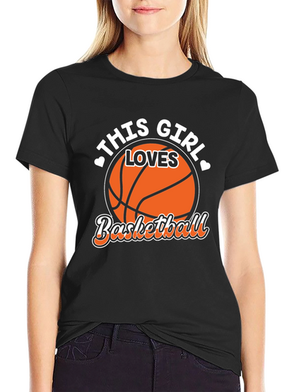 Camiseta Negra This Girl Loves Basketball