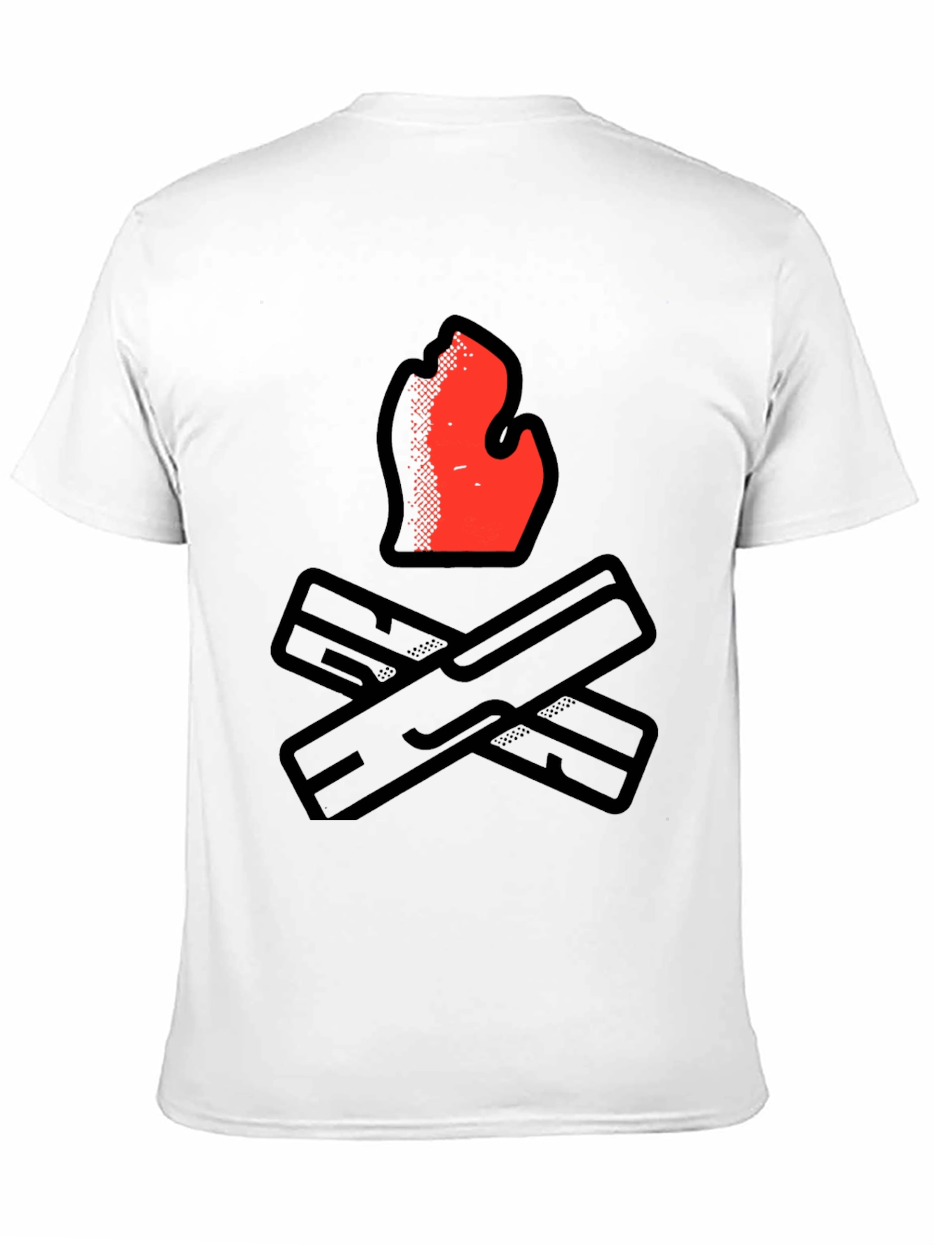 Camiseta Negra con Diseño de Fogata