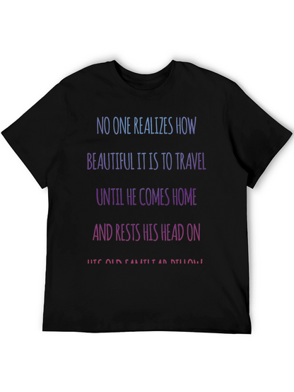 Camiseta Negra con Mensaje Inspirador de Viajes
