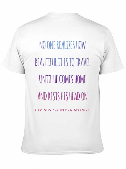 Camiseta Negra con Mensaje Inspirador de Viajes