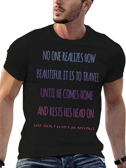 Camiseta Negra con Mensaje Inspirador de Viajes