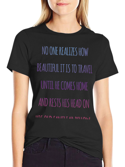 Camiseta Negra con Mensaje Inspirador de Viajes